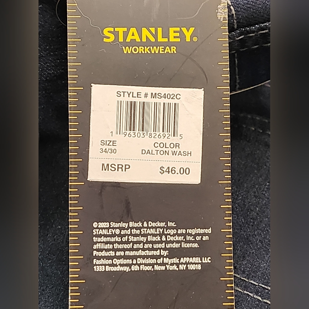 Stanley Men's Workwear stretch Flex Technology Blue denim jeans Size 34 X 30 - Picture 15 of 15